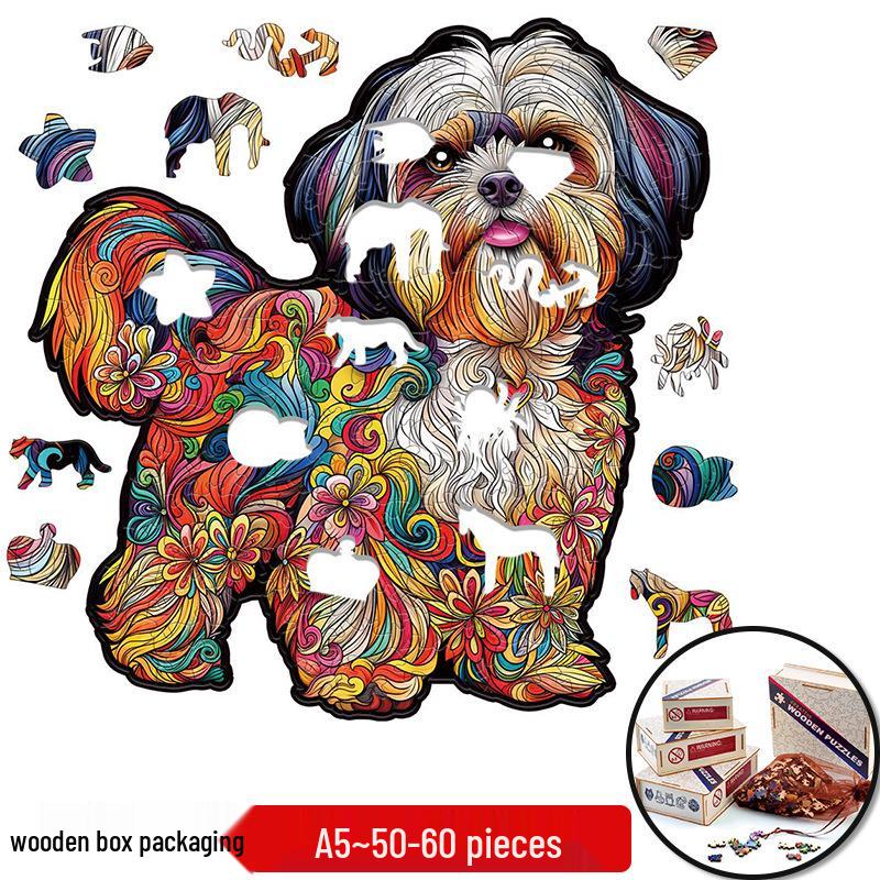 Irregular Animal Dog Penguin Wooden Puzzle in Stock