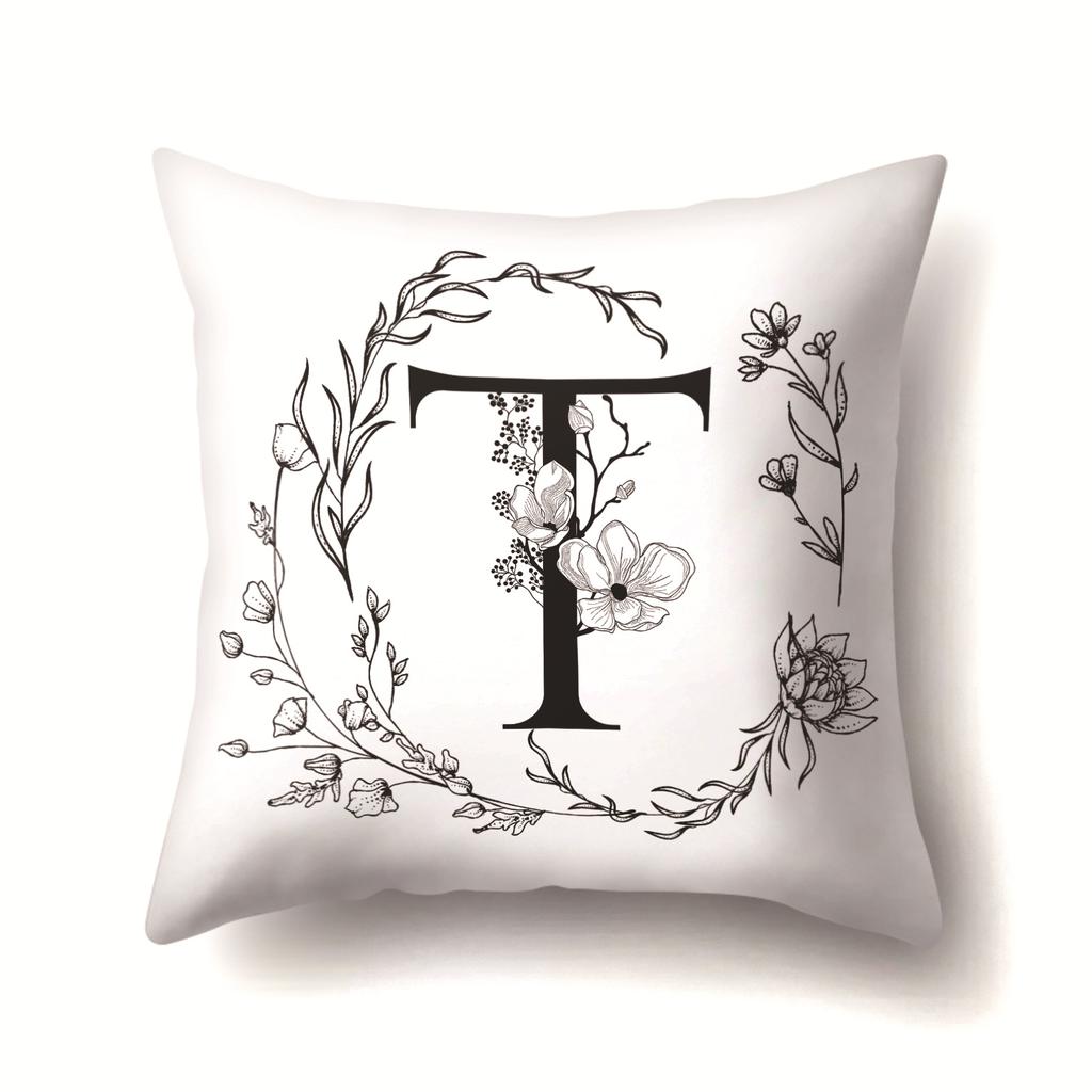 Polyester Pillowcase INS Style Garland 26 English Letter Printing Pillowcase Waist Cushion Car Seat Cover