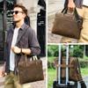 CONTACT'S Genuine Leather Laptop Bags for Men Sling Shoulder Messenger Bags Tote Computer Bags Laptop Case for 14.2 Inch Laptop