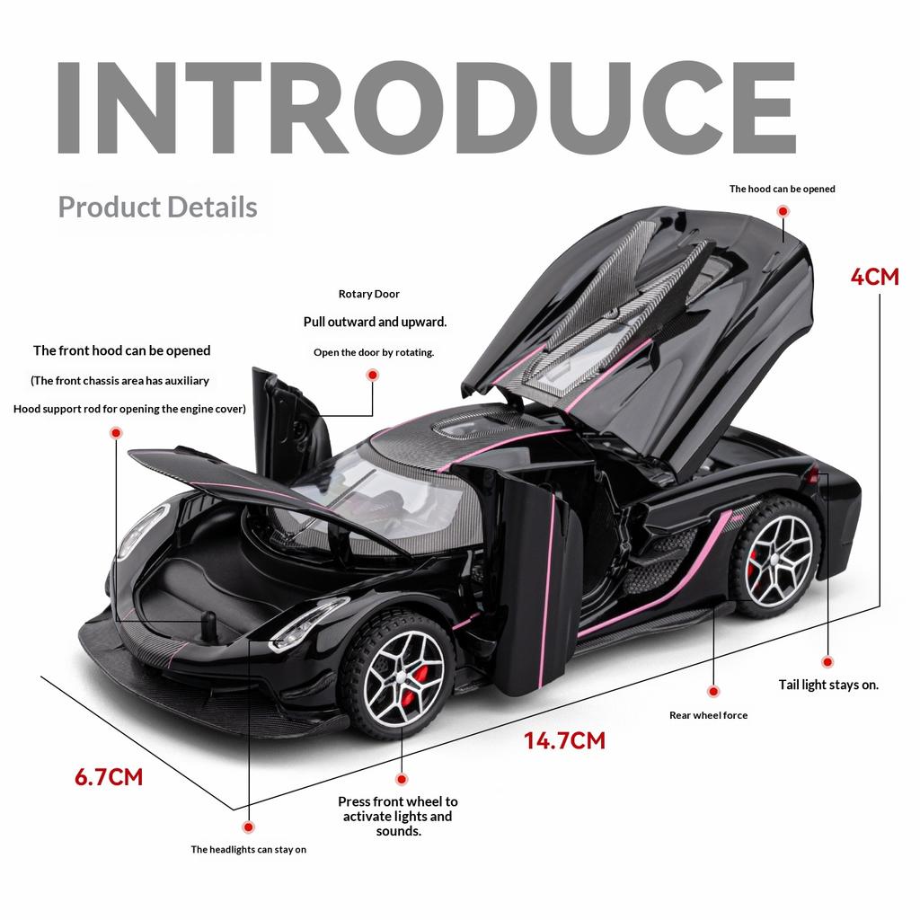 1:32 Koenigsegg jesko car model children's alloy sports car toy car collection ornaments boy gift
