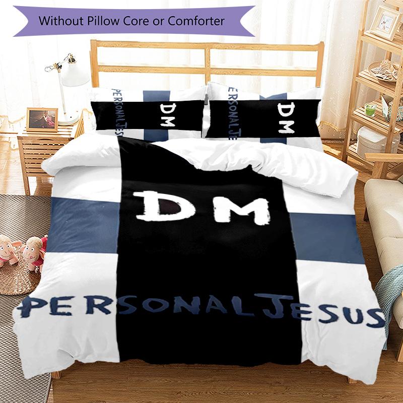 3pcs Depeches Band Mode pattern bedding set duvet cover set includes duvet cover &pillowcases, perfect all season bedroom decoration & gift