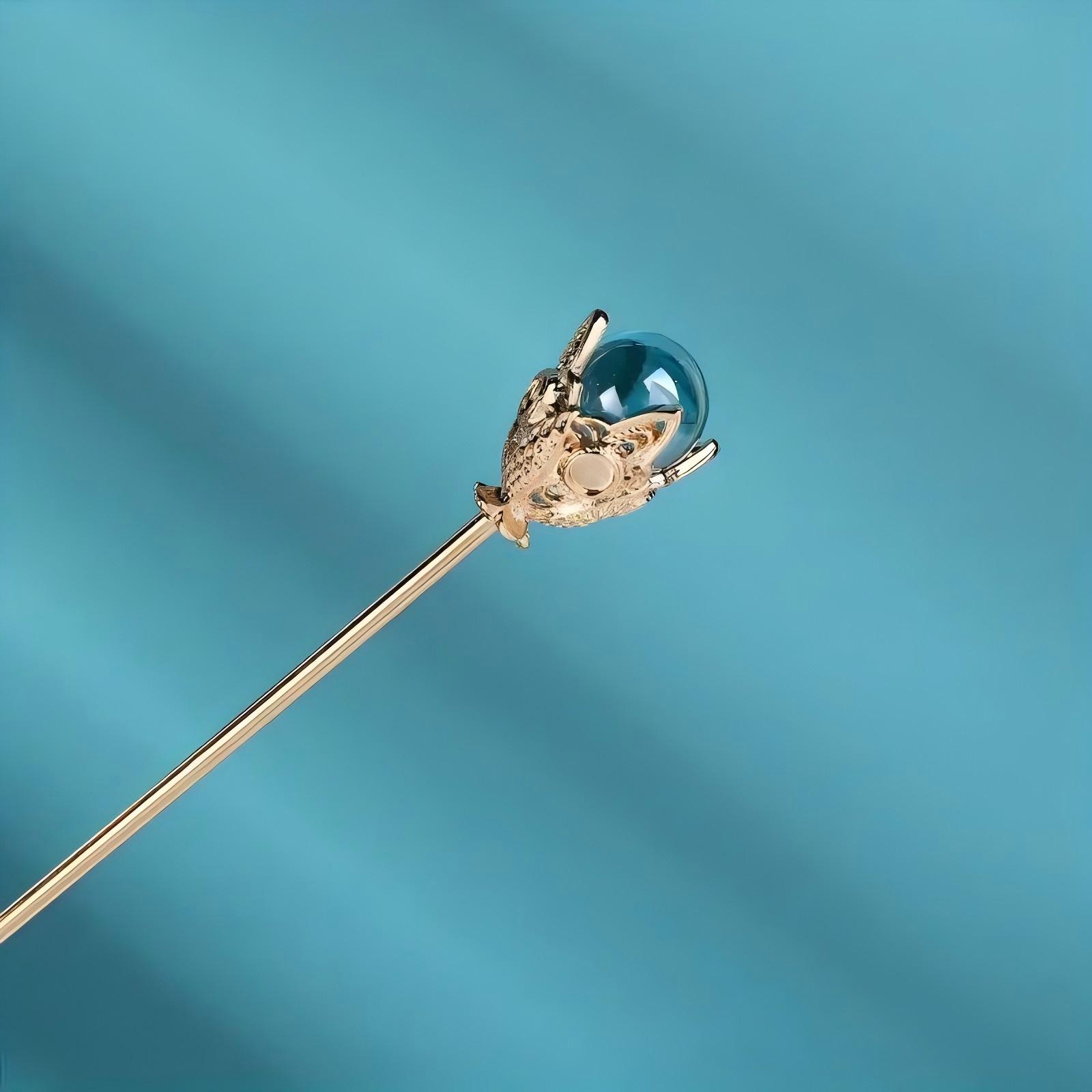 

1pc Fashion Blue Crystal Hair Needle Simple Romantic Daily Party Accessory Women s Elegant Jewelry Gift Hair Accessory Hairpin