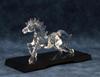 Glass Square Good Fortune Prayer Glass Horse Running - A Symbol of Vitality, Action, and Energy To Enhance Success (Large) Running Glass with Display