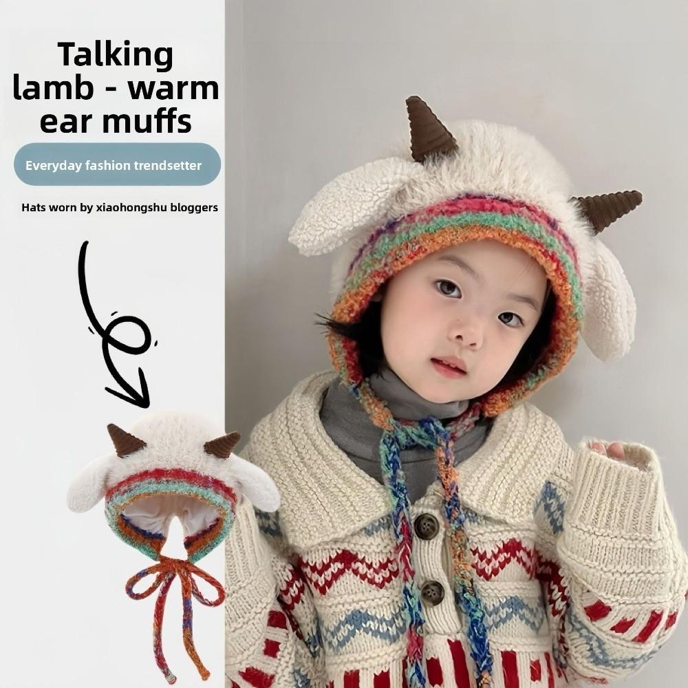 Cartoon Winter Plush Hat Warm Ear Protection Cap Cute Woolen Knit Hats Children