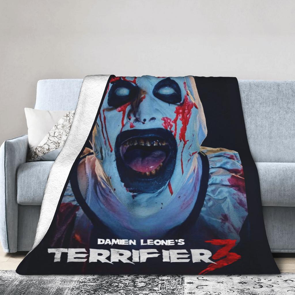 Terrifier Horror Film Blanket Quality Soft Warm Throw Blanket Winter Child Couch Chair Sofa Bed Novelty Bedspread