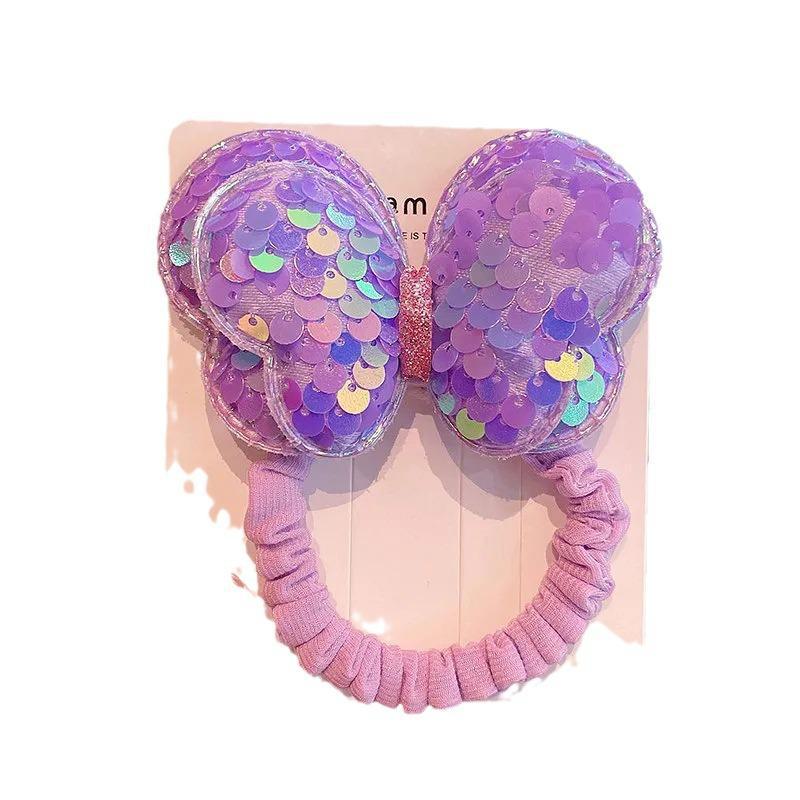 Children's Sequined Butterfly Hair Tie Won't Damage Hair. Perfect for High Ponytails or As a Girl's Headdress.