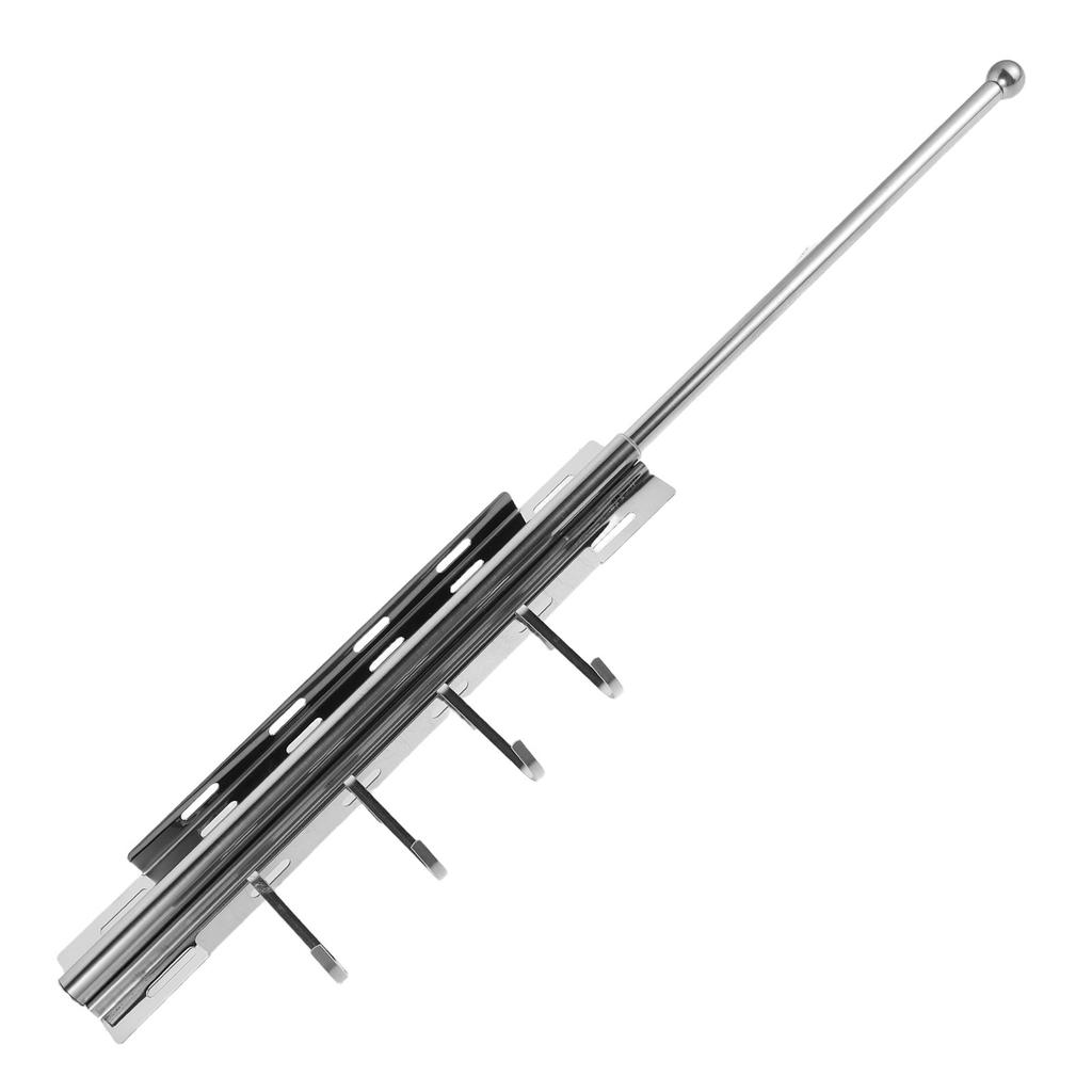 Heavy Duty Telescopic Pull Out Closet Rod Adjustable Slide Out Hanging Rail for Garments Trousers Scarves Handbags Space Saving