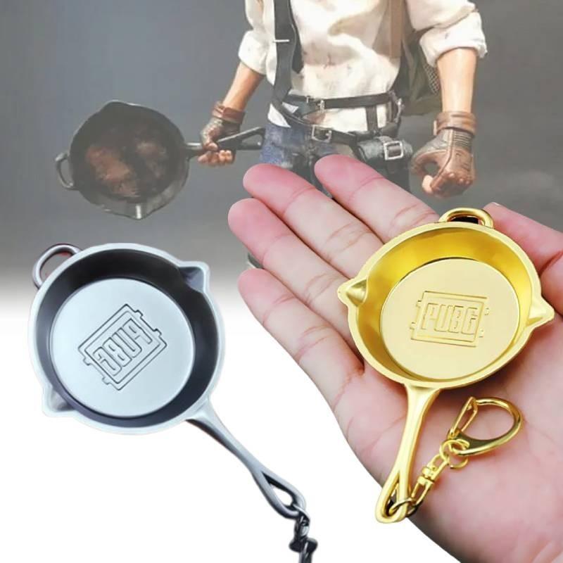 Premium Zinc Alloy Pubg Pan Keychain Metal Souvenir For Gamers And Collectors