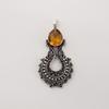 Citrine Gemstone 925 Sterling Silver Women Jewelry Pretty Oxidize Pendant 1.8" For Mother/Wife CP-45-6