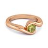 Peridot Modern Bypass Band Ring - 925 Sterling Silver Rose Gold Vermeil