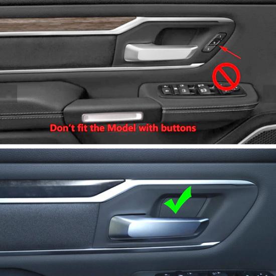 For Dodge Ram 1500 -2025 ABS Chrome Inner Door Handle Bowl Panel Cover Trim