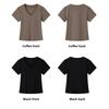 Damen Frühling Sommer Lässiges Sexy V-Ausschnitt Slim Fit Kurzarm T-Shirt