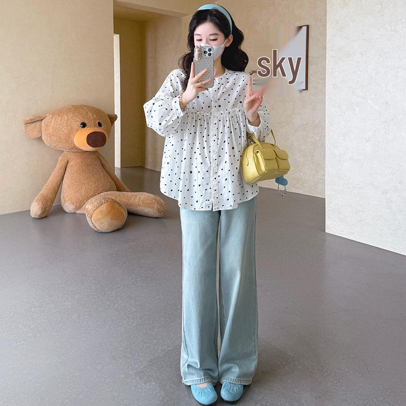 2026 Spring Korean Loose Maternity Doll Shirt Top L