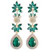 Wedding Bridal Earrings Women's Fashion Long Flower-style Teardrop Dangle Earrings