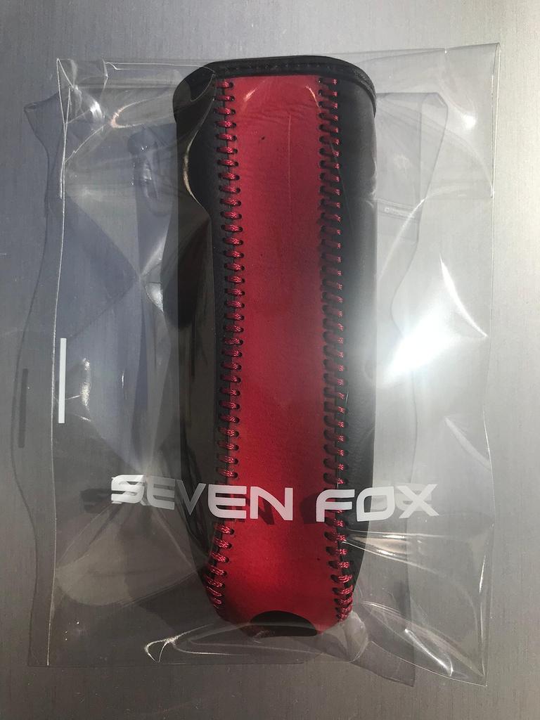 Seven Fox Handbrake Side Brake Cover Premium Genuine Leather Handmade (Red and Black)
