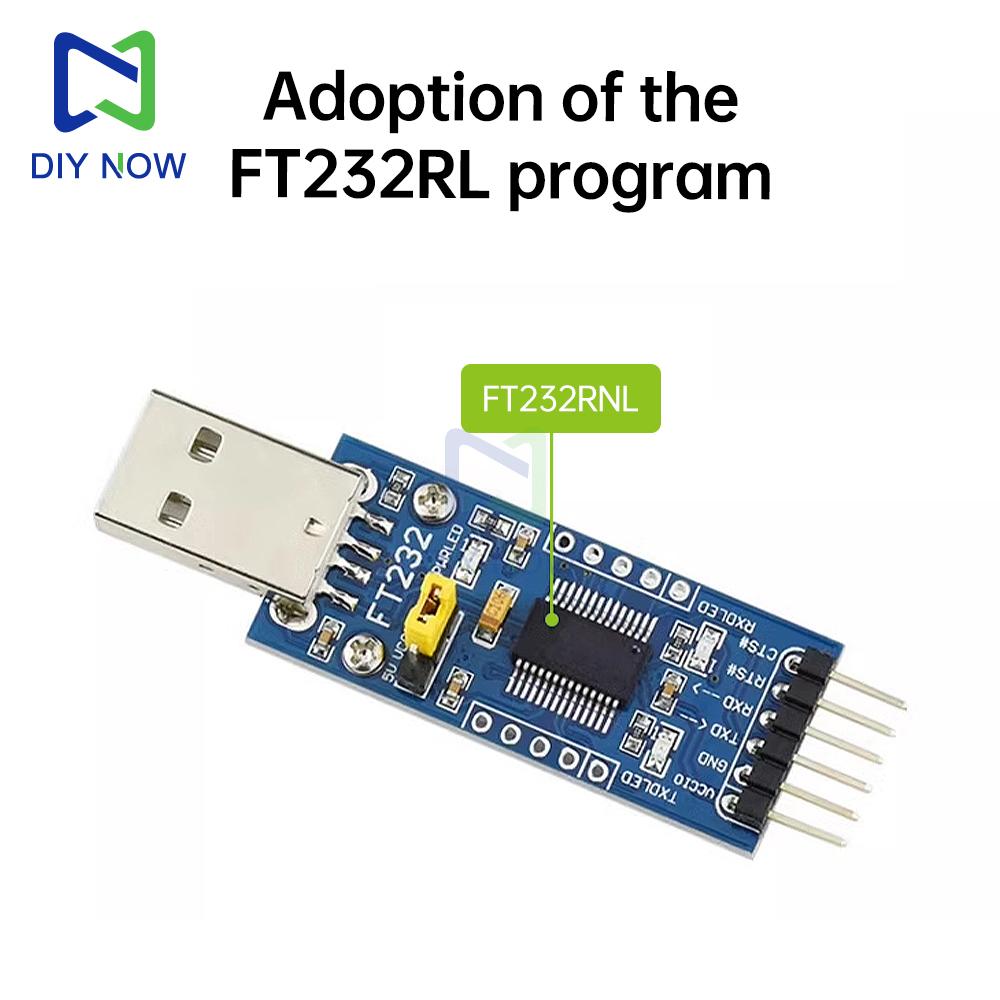 USB to TTL FT232 Serial Converter Adapter Module Kit 3.3V 5V FT232RL Breakout Mini USB to TTL Adapter Board for Arduino
