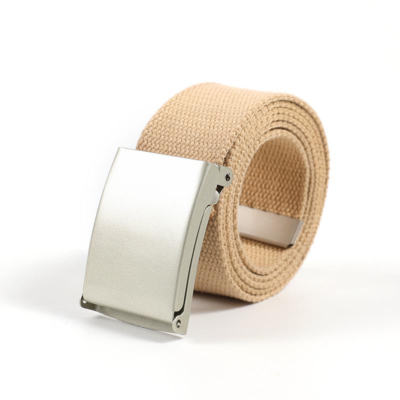 Unisex Universal Webbing Belt with Alloy Buckle - No-Hole Candy Colors, Simple & Versatile Design