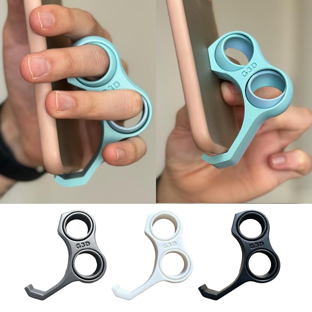 Double Finger Ring Phone Holder, Dual Loop Grip Stand, Anti-Drop Mobile Phone Bracket for iPhone Samsung Universal Smartphone