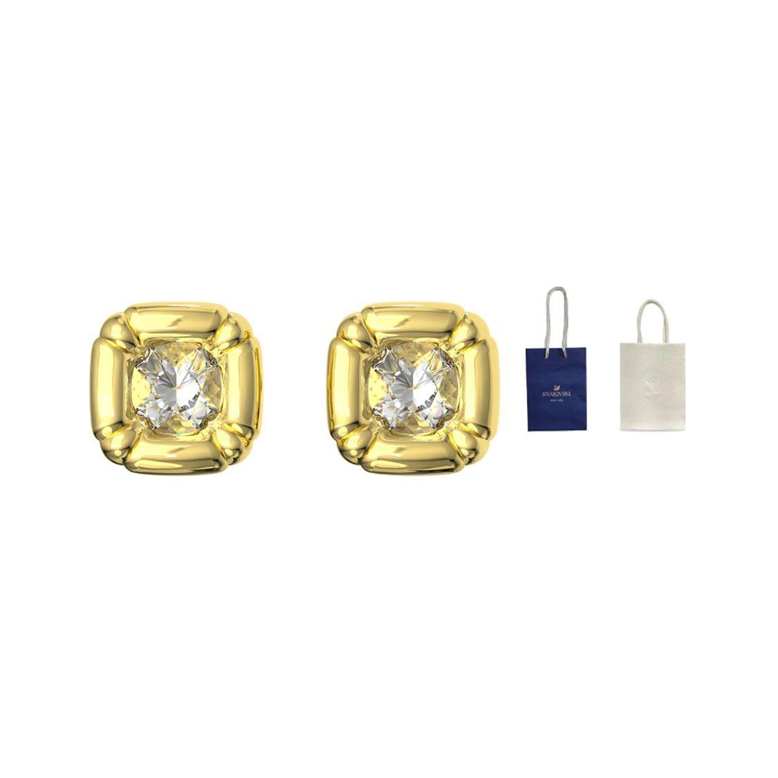 Swarovski Dulcis Earrings Pillow Cut Imitation Crystal Women earrings Gold 5613658 Box (Random Color)