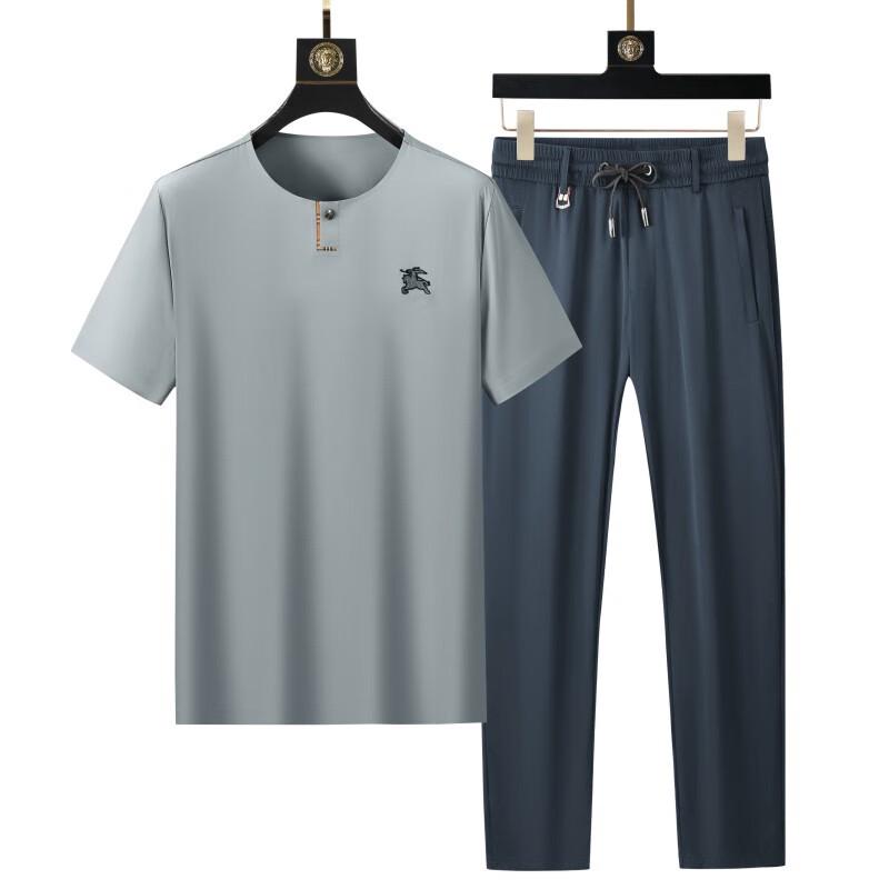 OEING Men's Ice-Feel Quick-Dry Short Sleeve Activewear Set