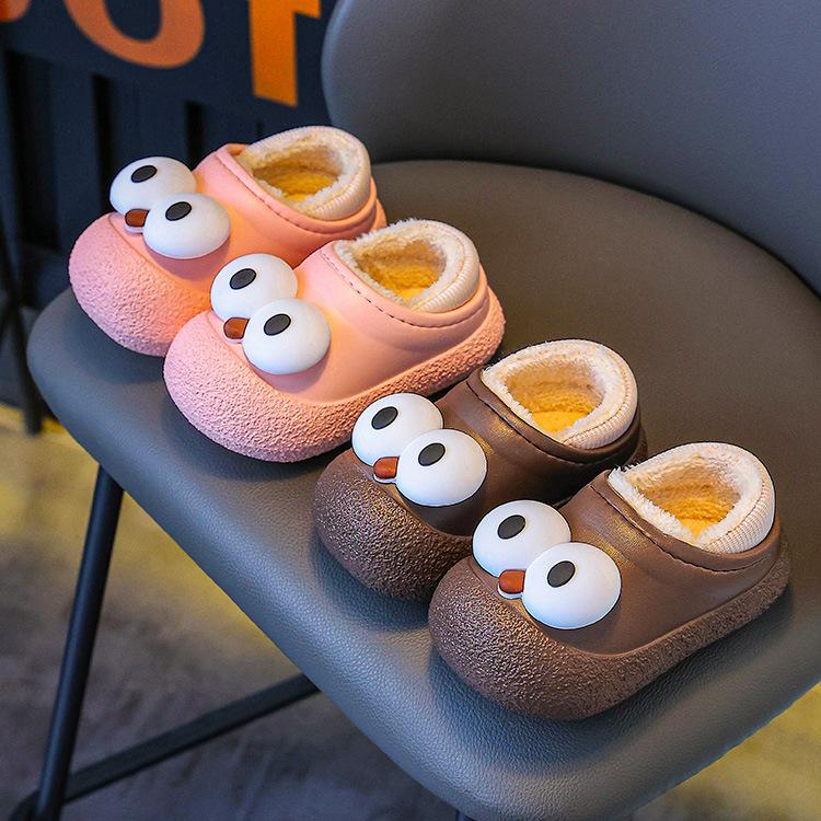Floor Shoes for Babies and Children, Cute Cotton Slippers, Non-slip, Autumn and Winter Models for Girls, Indoor Home Slippers for Boys