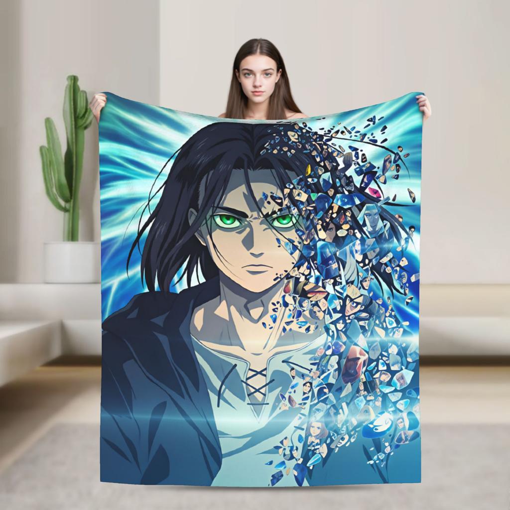 Attack On Titan Blanket Quality Super Soft Throw Blanket Winter Decorative Couch Chair Sofa Bed Funny Bedspread