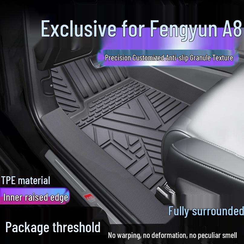 Chery Fengyun A8/A8L TPE Waterproof Full Coverage Floor Mats & Door Sill Protector Single-layer Upgraded TPE Mats