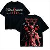 Bloodborne Grafisches Gewaschenes Baumwoll-T-Shirt Unisex Anime-Liebhaber Harajuku High Street Retro Übergroß Kurzarm Freizeit-Oberteile