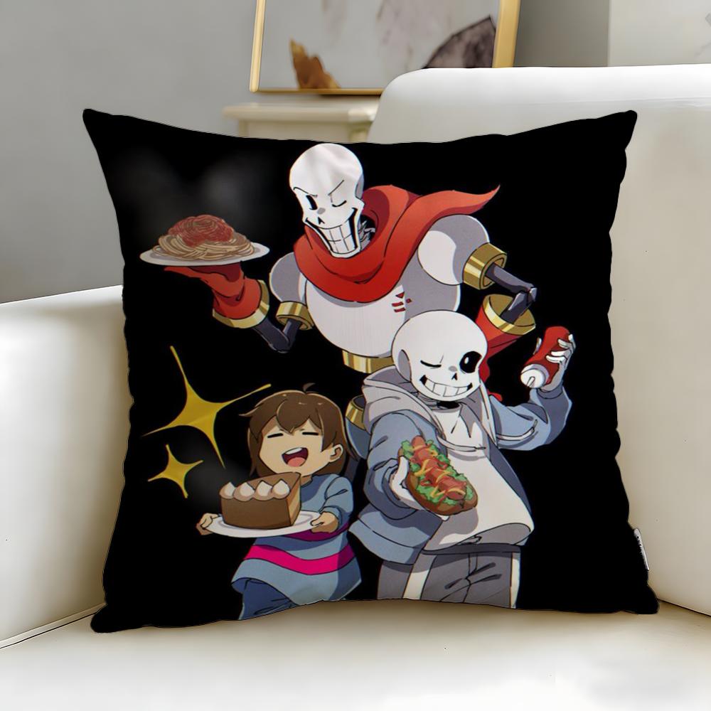 classic game Undertale Cushion Cover Soft  EasyWash Pillow Case  Versatile for Couch Bed Travel and Office