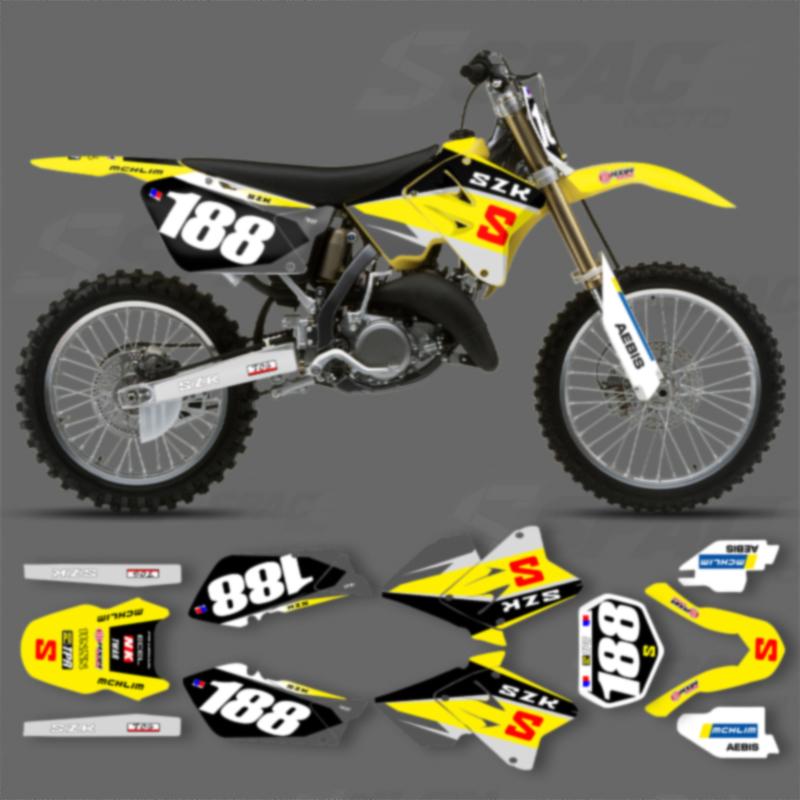 SPACE For SUKUZI  RM125 -250 2001 2002 2003 2004 2005 2006-2012 Custom Motorcycle Graphics Background Decals Stickers Kits 004