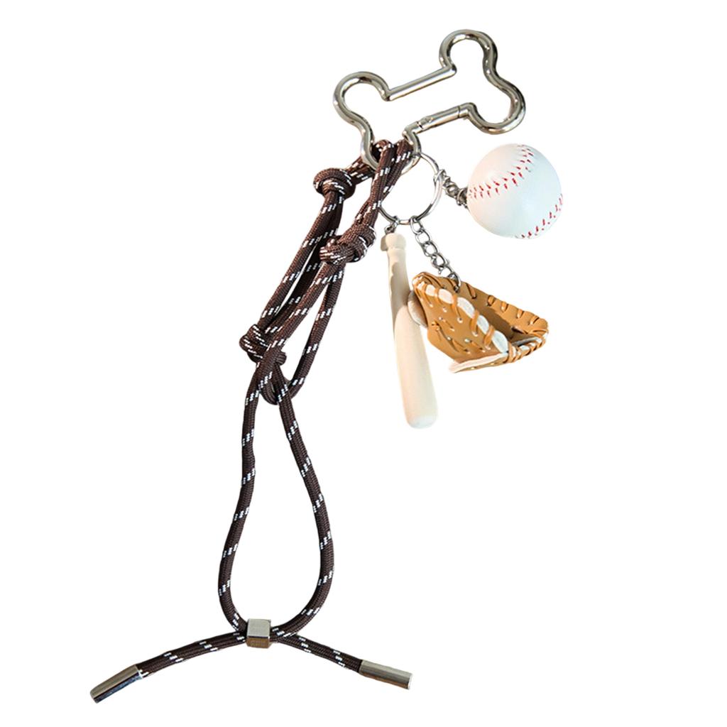 Baseball Pendant Keychain PU Leather Key Ring For Men Women Sporty Accessory Gift Contemporary Handmade Keyring Ornament