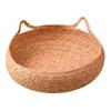 Small Pet Bed Woven Cats Nest with Straw Round Handwoven Cats Basket Bed for Indoor Use and Small Dogs Breathable