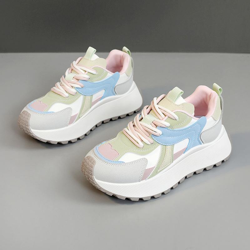 

BN platform spring and autumn sports college style new breathable casual dad shoes 35 розовый