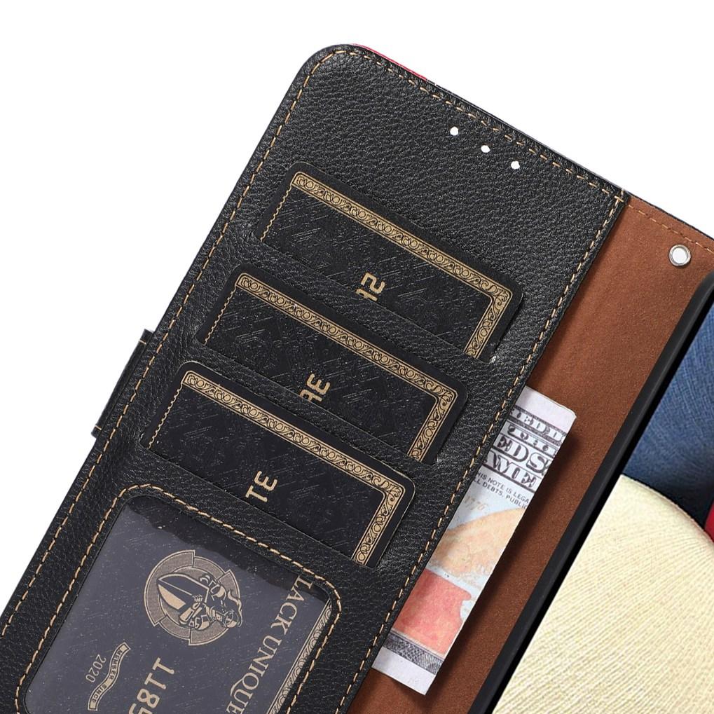 KHAZNEH For Honor X8a 4G Leather Phone Case RFID Blocking Anti-Scratch Litchi Texture Stand Wallet Protective Phone Shell