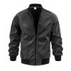 Men's Jacket Casual Vintage Long Sleeve Color Zip Up Outerwear for Spring and Fall