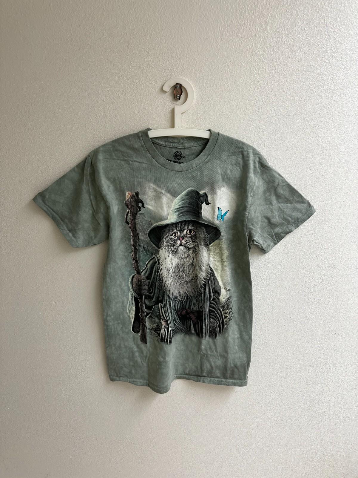 Catdalf T-Shirt Mountain Cat Gandalf Lord of the Rings Shirt Halloween gift L