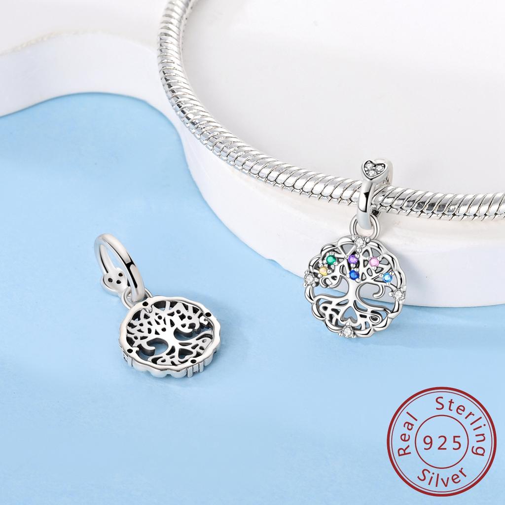 Genuine Copper Family Tree Of Life Pendant Piece Decorative Charms Bead Elements Jewelry Creation Suitable For Authentic Bracelet Style For Women