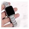 Compatible with Apple Watch 9/8/7: Luxury Women's Three-Bead Full Diamond Metal Strap