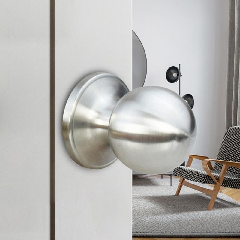 Edelstahl Drehrundes Türknaufset Griff Rund Geformter Nicht abschließbarer Türknauf für Flur, Schrank Einfach zu bedienen