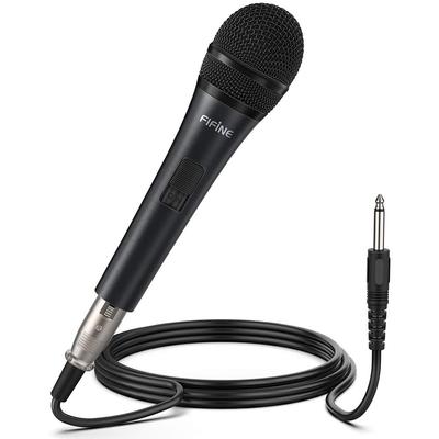 FIFINE Microphone Dynamic Microphone Vocal Microphone Karaoke Microphone Unidirectional Home Karaoke Event Speech Conference Recording Plug Length XLR