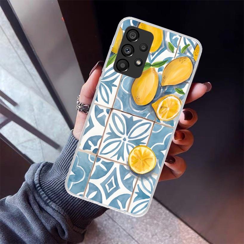 Mediterranean Lemon Phone Case For Samsung Galaxy A12 A52S A42 A32 A22 A51 A50 Note 20 Ultra 10 S10 Plus A71 A70 A31 A30 A10S Ga