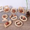 Montessori Baby's Rattle Molar Biteable Comfort Toy Wooden Newborn0-1Year-Old Baby Grip