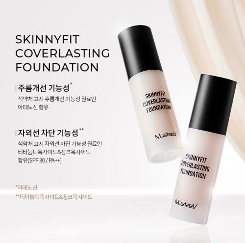 [Mustaev] Skinny Fit Cover Lasting Foundation (3 Shades)