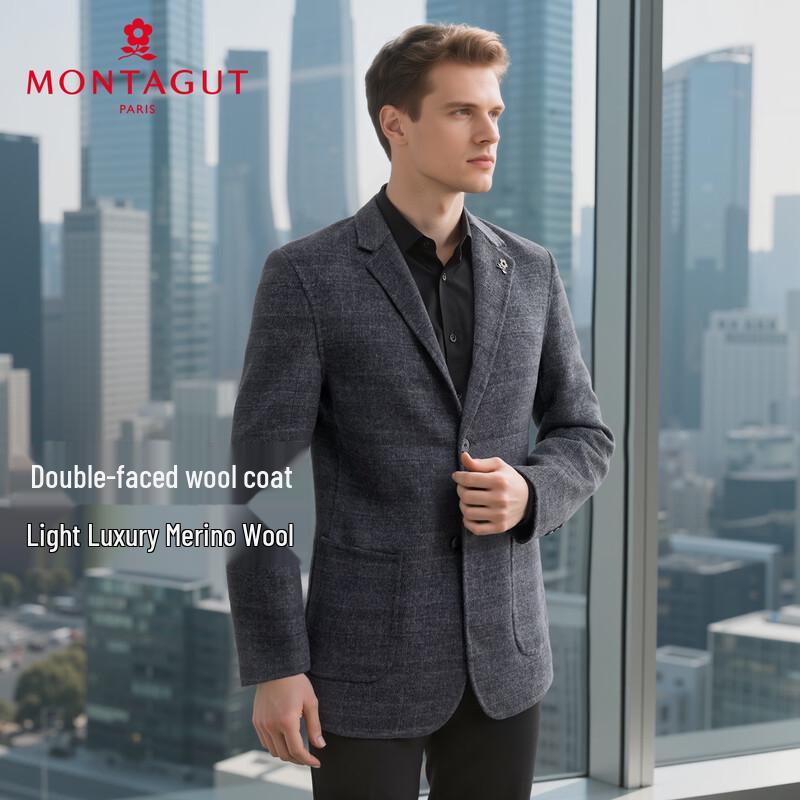 

MONTAGUT Men s Autumn/Winter Business Wool Blend Overcoat M