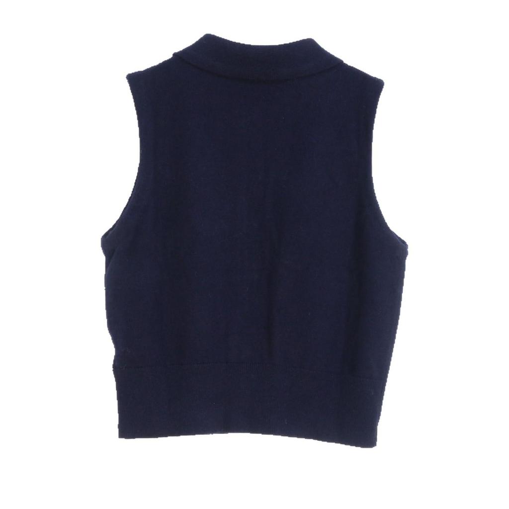 S Family Women's Slim Fit Knitted Cardigan Vest - Sleeveless, PLOLO Collar, Stylish Spring & Autumn Outerwear