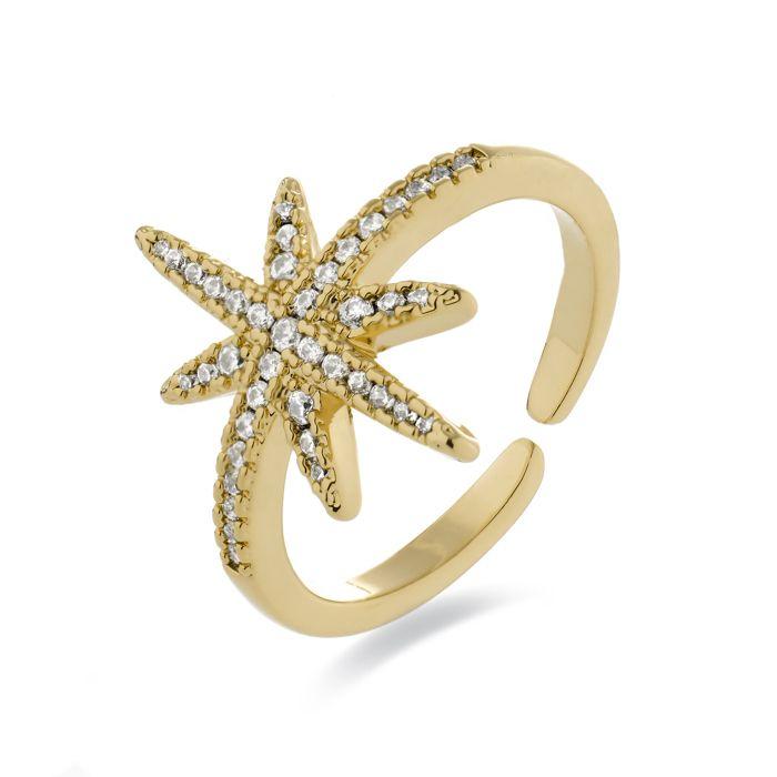 Ring - LUXENTER - Oriok - 18 Karat Gelbgold - Funkelnder Zirkonia - Damen