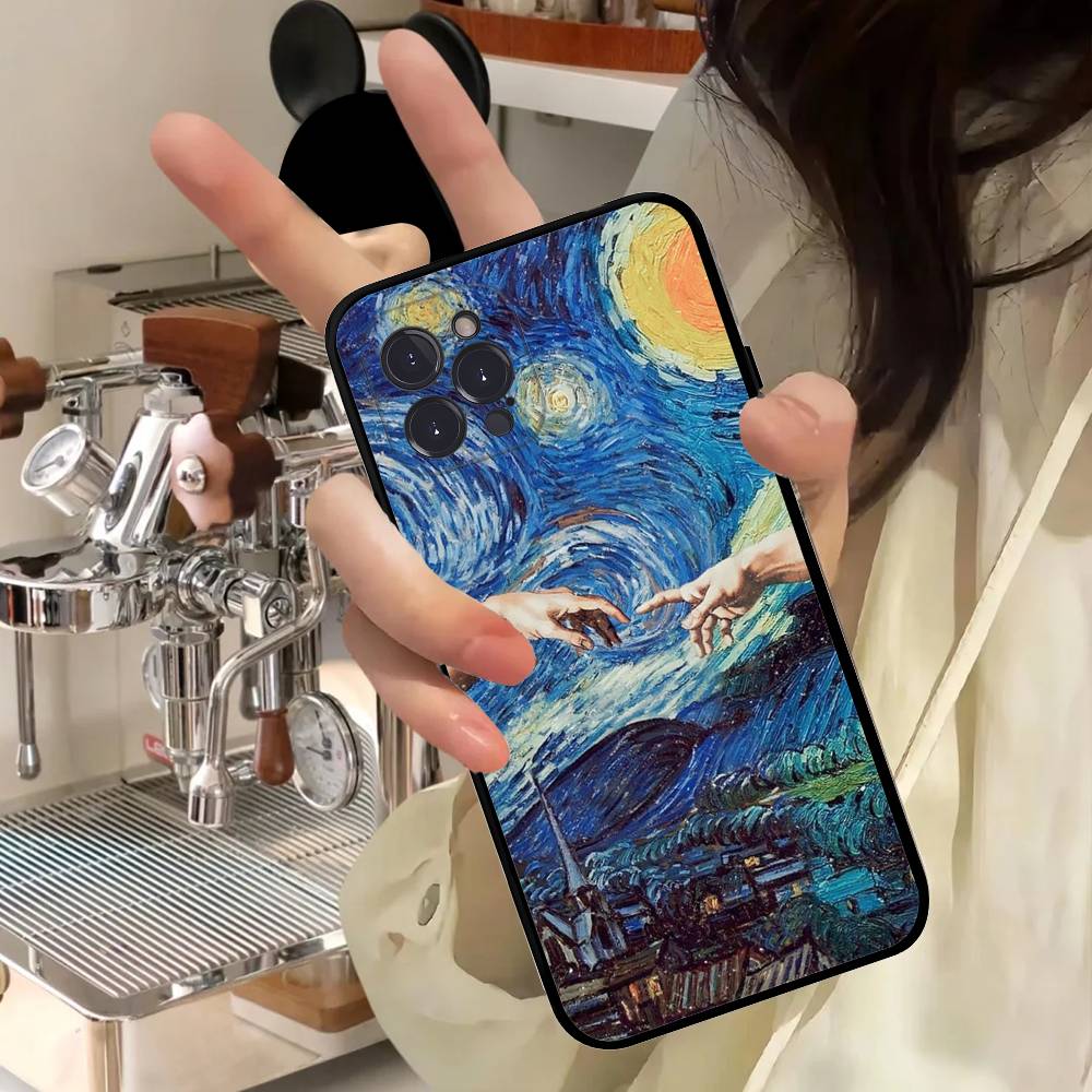 Van Gogh Cartoon Art Phone Case For IPhone 17 16 15 14 11 12 13 Mini Pro XS Max Plus Funda Shell