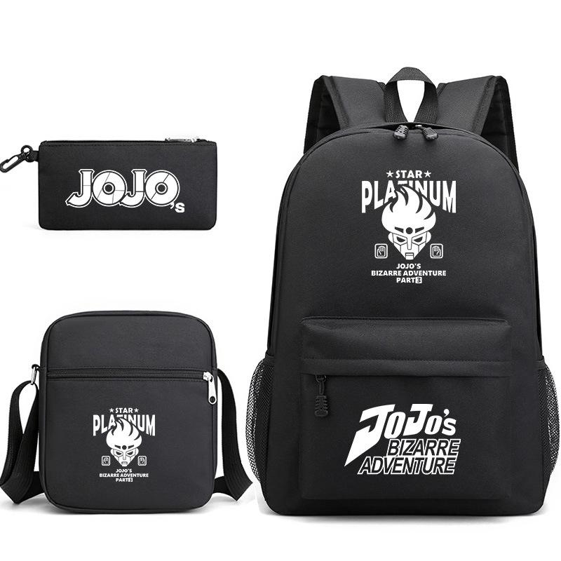 Anime Oo'S Wonderful Adventure Peripheral Schoolbag Pencil Bag + Diagonal Hanging Bag + Backpack Three-Piece Set