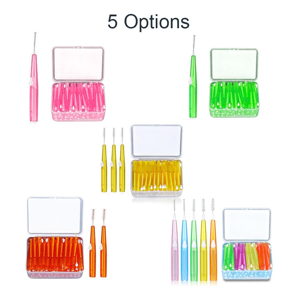 

60pcs Toothpick Interdental Brushes Tooth Flossing Head Oral Hygiene Brush Optional Sizes