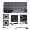 Solar Powered Fan Kit 16W Monocrystalline Solar Panel Dual Exhaust Fans Kit with Protective Net for Pet House Chicken